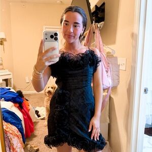 DO+BE Black Ruffle Mini Dress